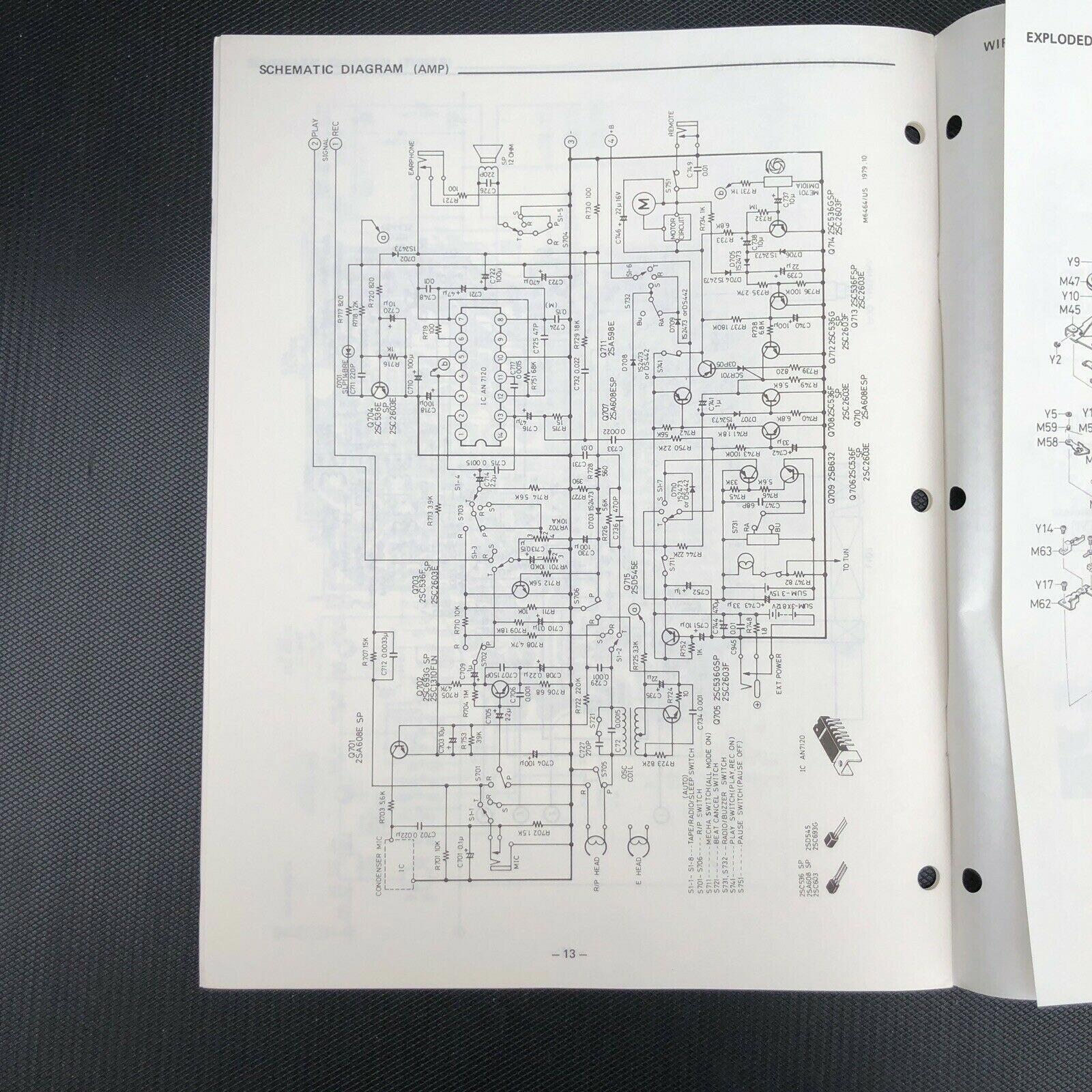Sanyo M 6464 Cassette Recorder Service Manual