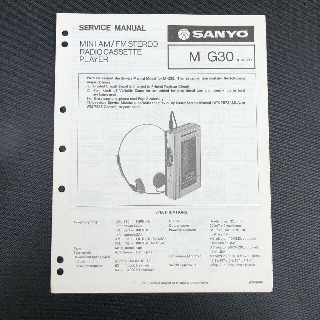 Sanyo M G30 Service Manual