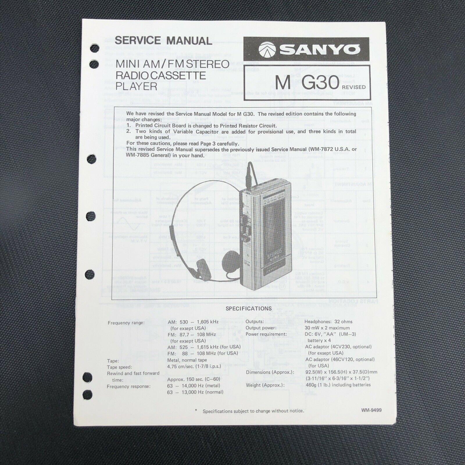 Sanyo M G30 Service Manual