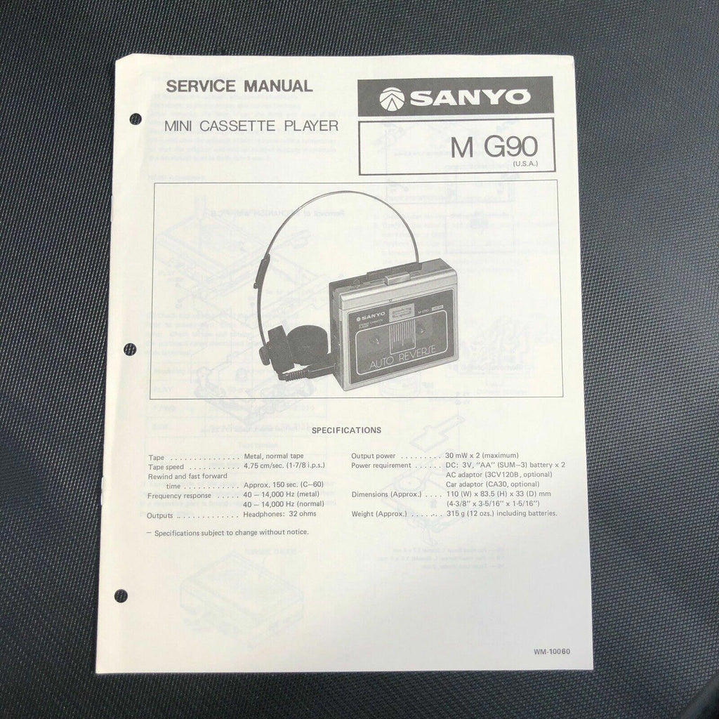 Sanyo M G90 Mini Cassette Player Service Manual
