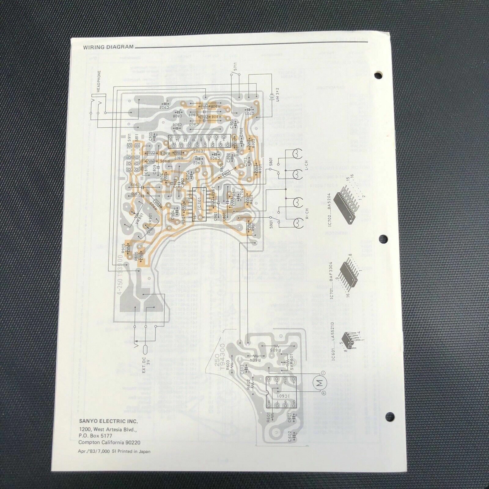 Sanyo M G90 Mini Cassette Player Service Manual