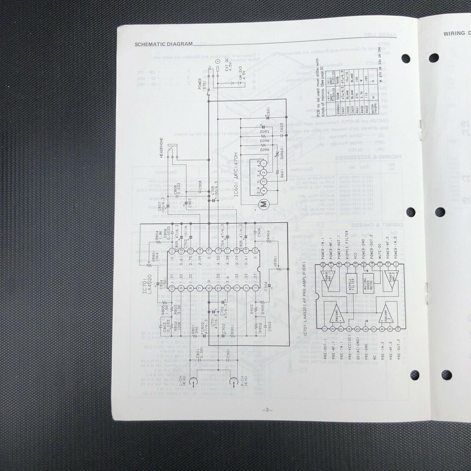 Sanyo M GP9 Stereo Cassette Player Service Manual