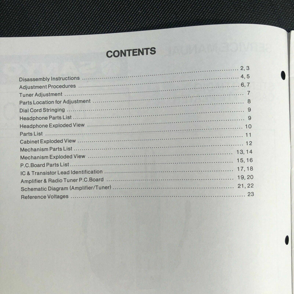 Sanyo M GR80 Stereo Radio Cassette Player Service Manual