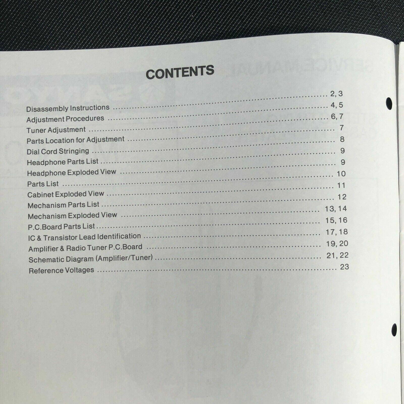 Sanyo M GR80 Stereo Radio Cassette Player Service Manual