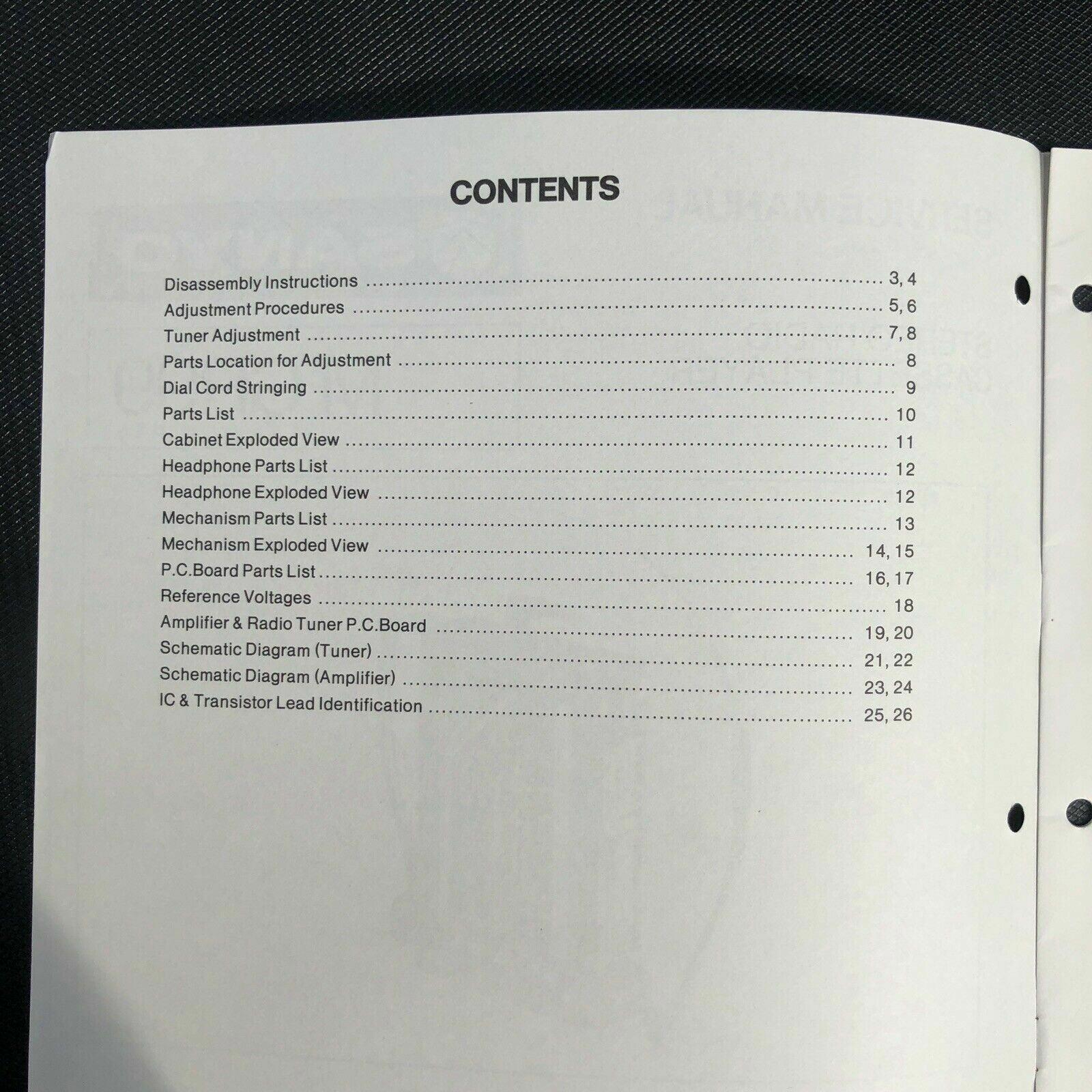 Sanyo M GR99 Stereo Radio Cassette Player Service Manual