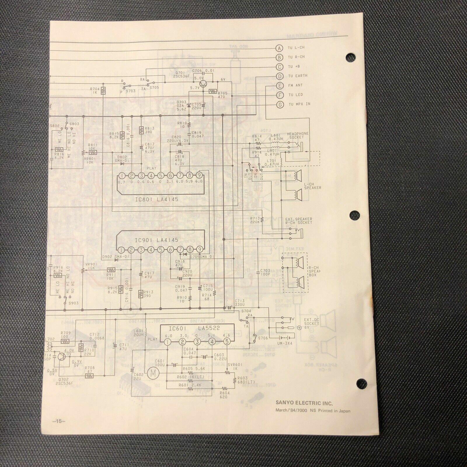 Sanyo M - S200 MS200 service manual original repair book stereo boombox radio