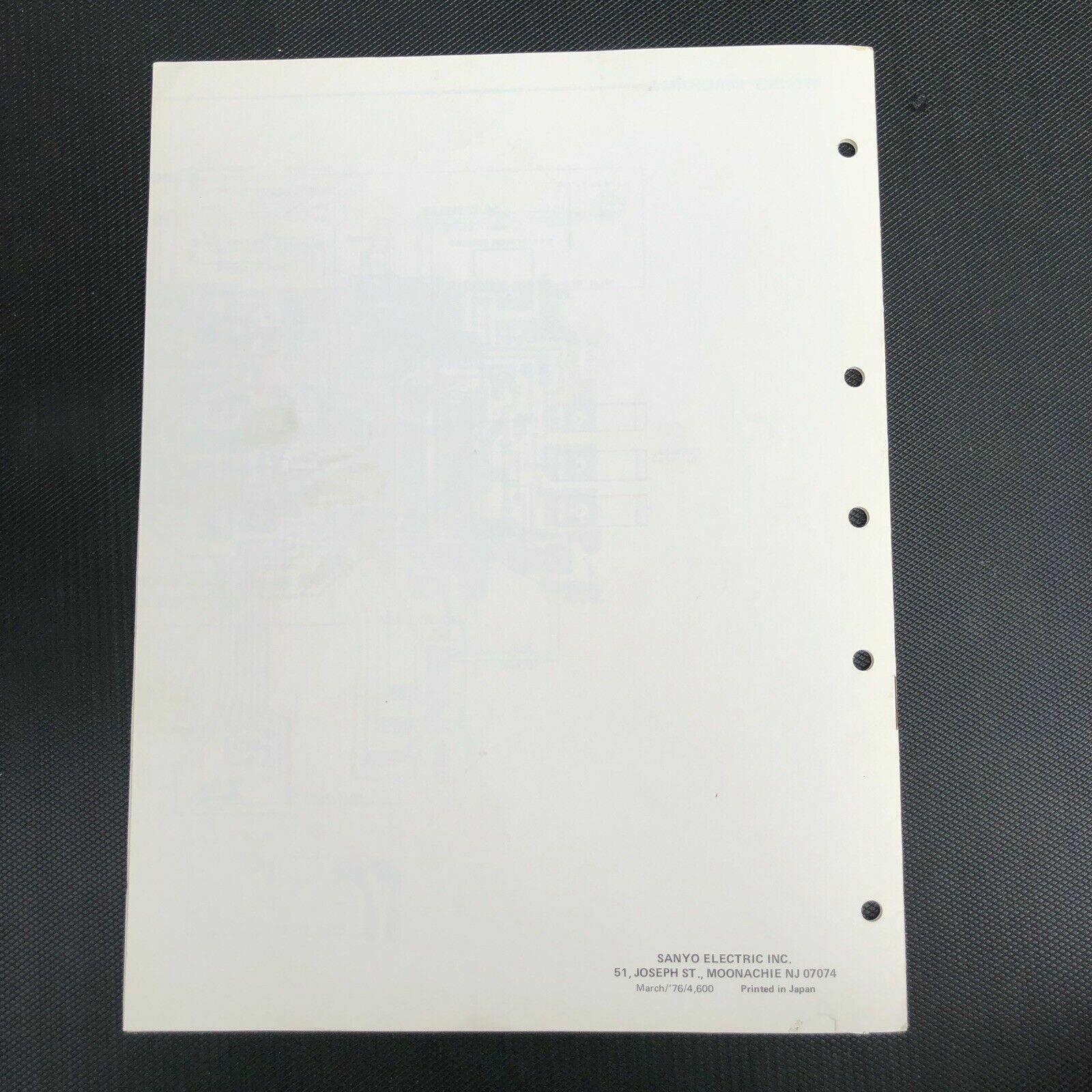 Sanyo M1000 Mini Cassette Recorder Service Manual