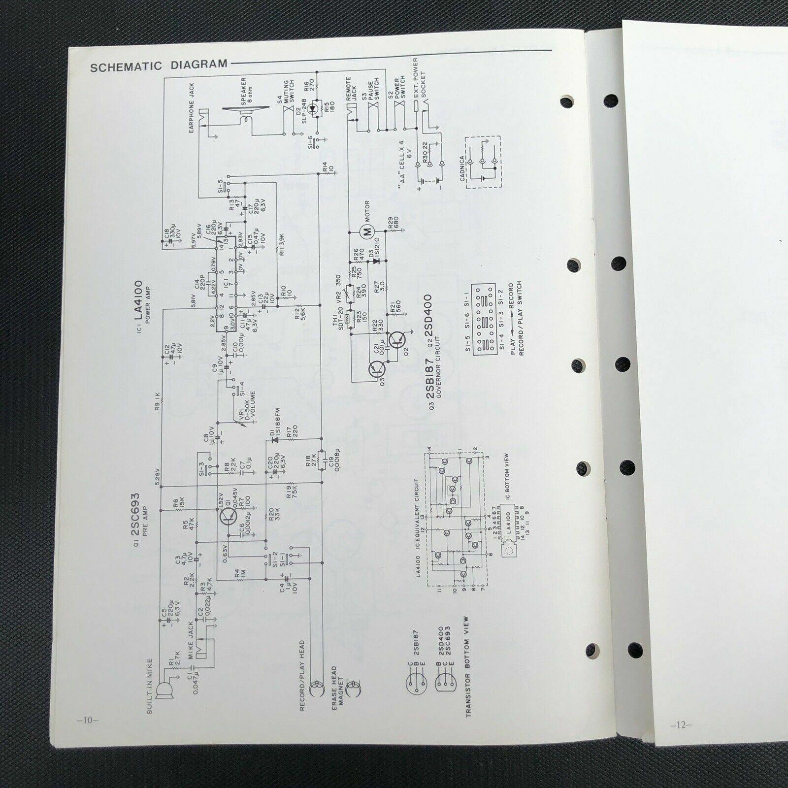 Sanyo M1000 Mini Cassette Recorder Service Manual