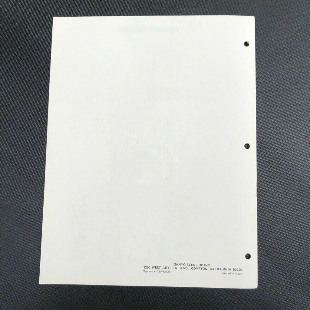 Sanyo M1001 Mini Cassette Recorder Service Manual
