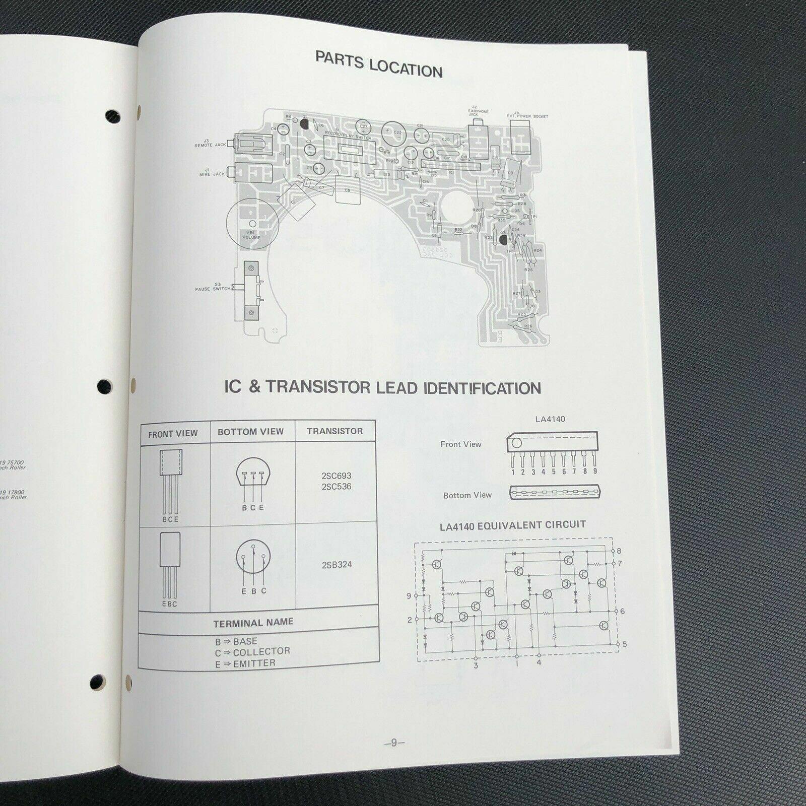 Sanyo M1001 Mini Cassette Recorder Service Manual
