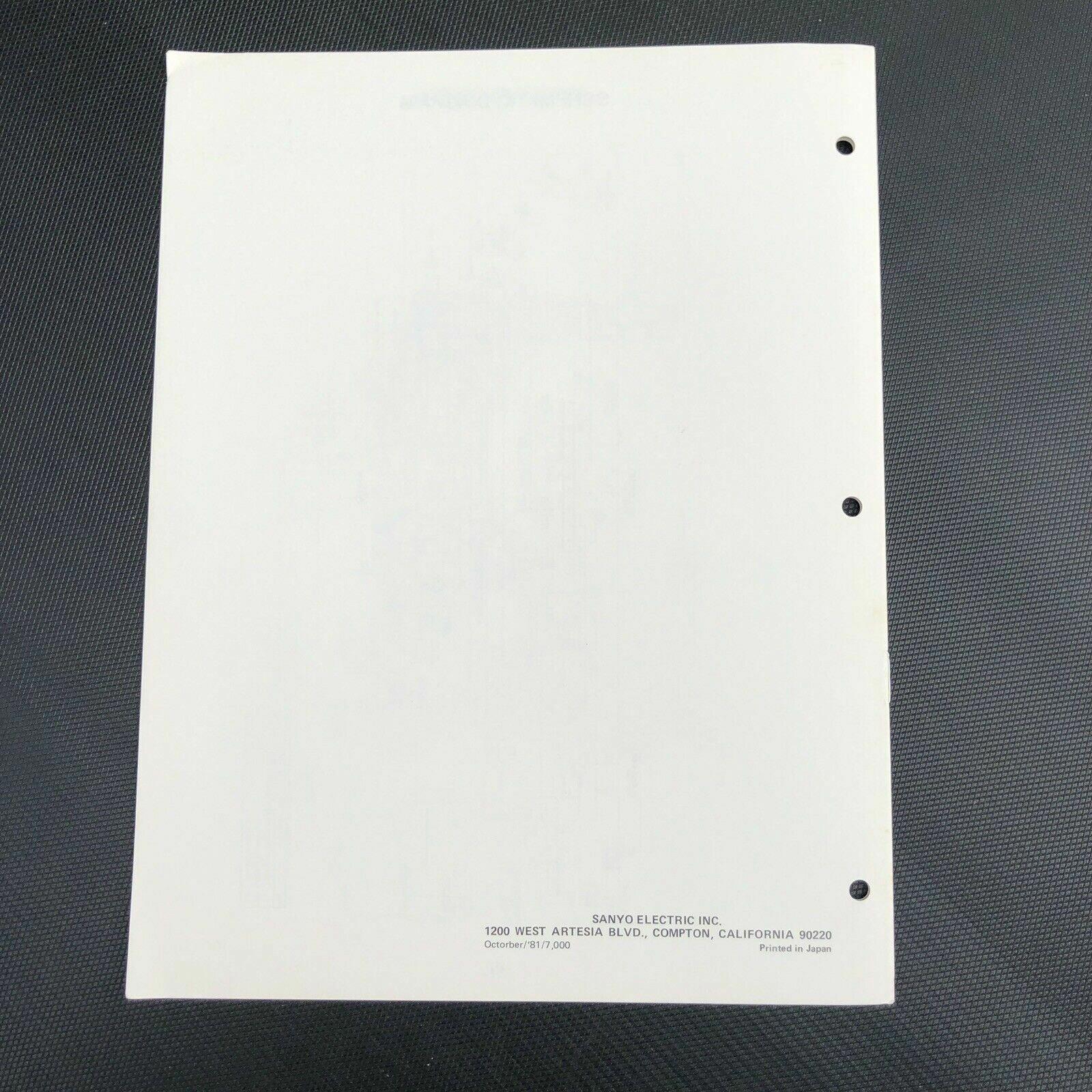 Sanyo M1002 Mini Cassette Recorder Service Manual