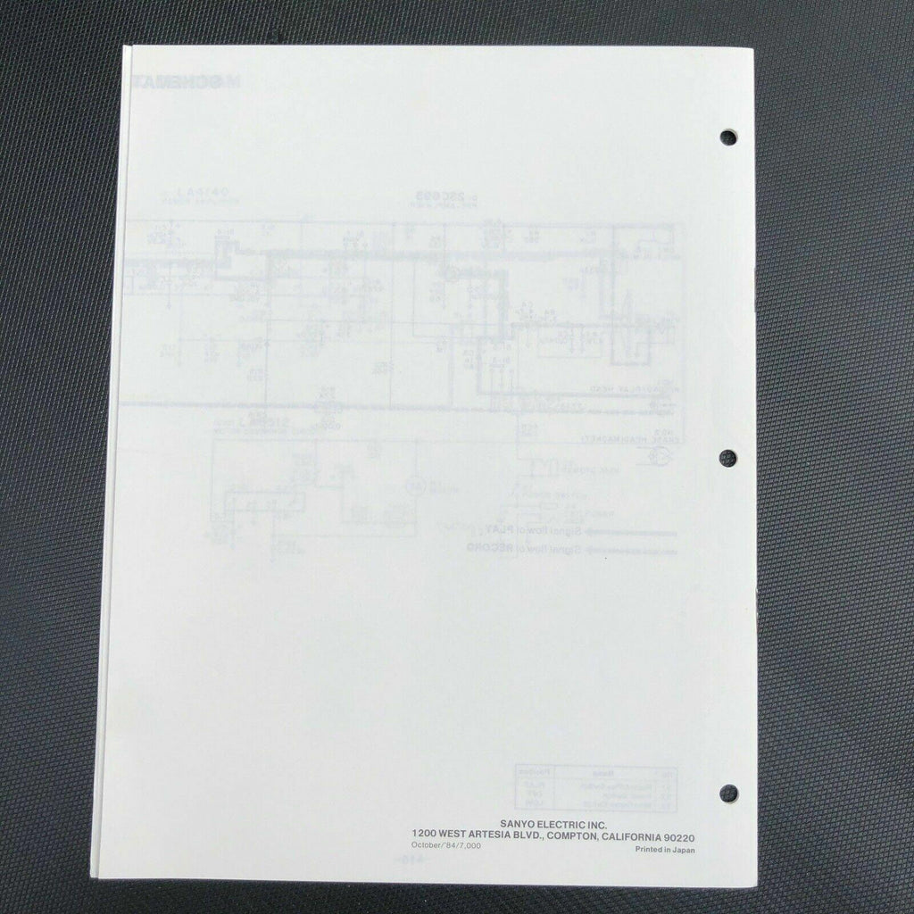 Sanyo M1011 Mini Cassette Recorder Service Manual