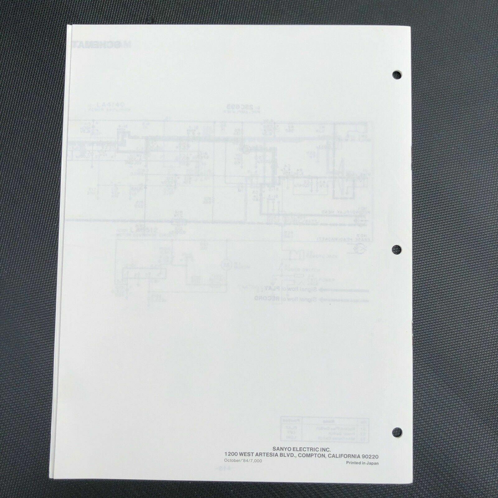 Sanyo M1011 Mini Cassette Recorder Service Manual