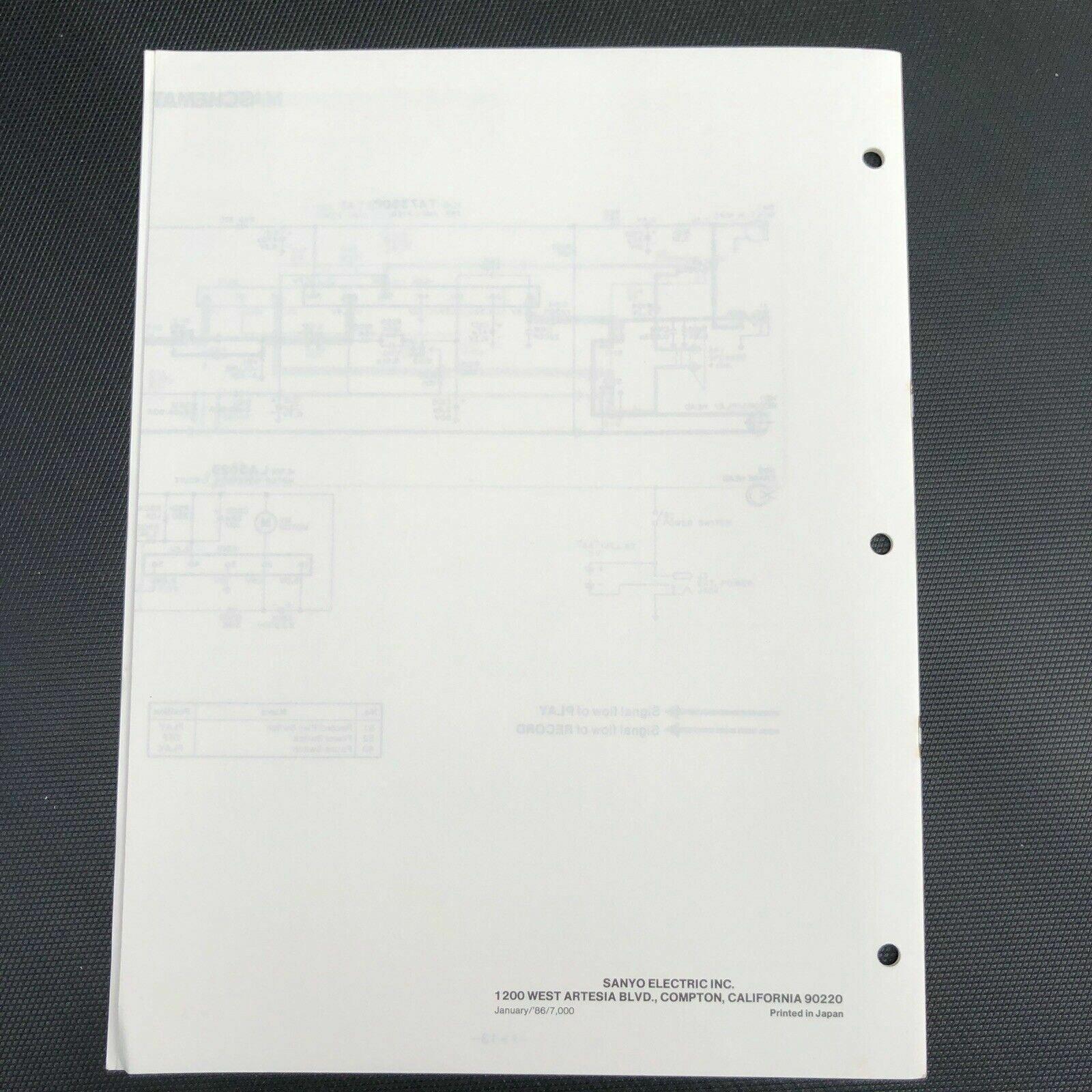 Sanyo M1012 Mini Cassette Recorder Service Manual