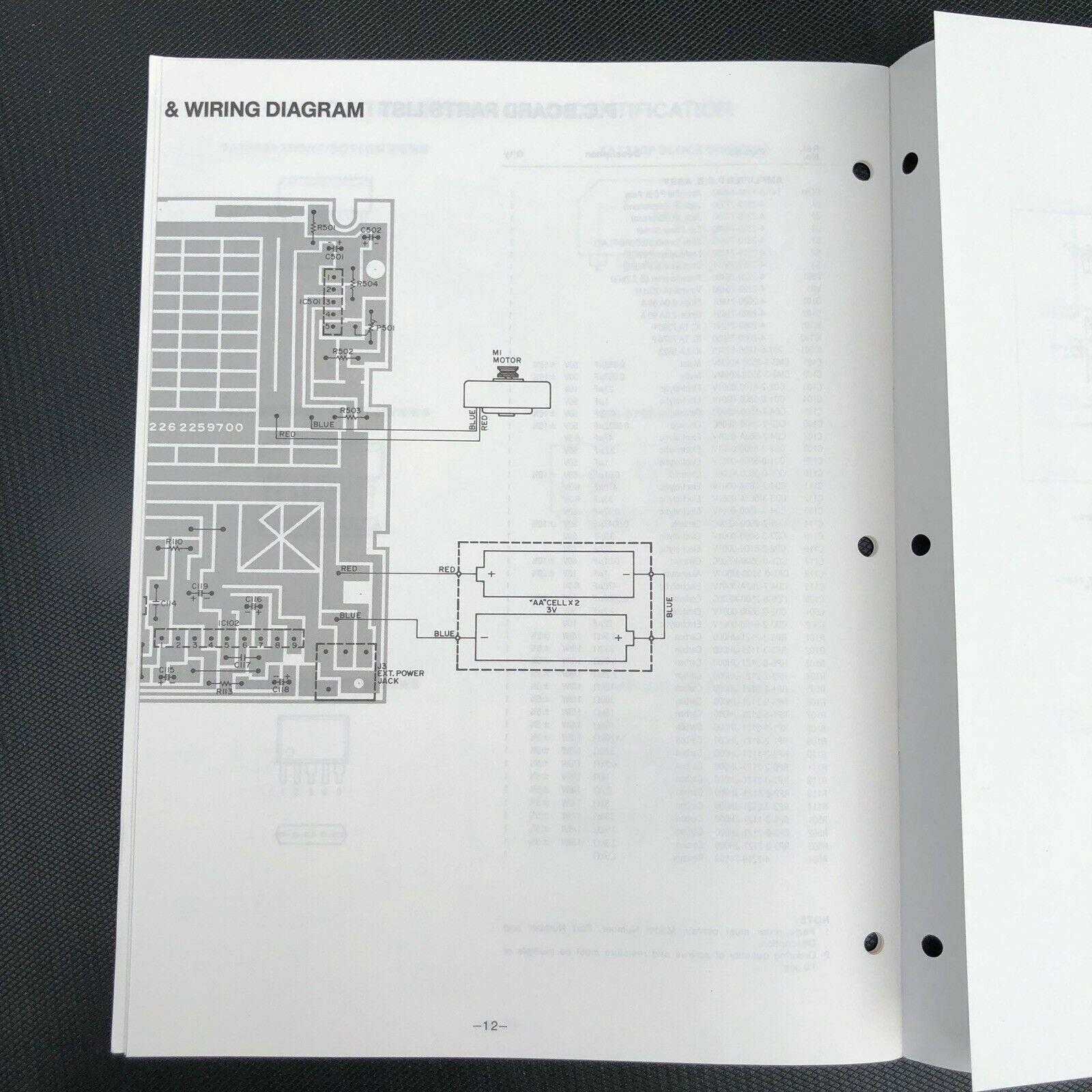 Sanyo M1012 Mini Cassette Recorder Service Manual