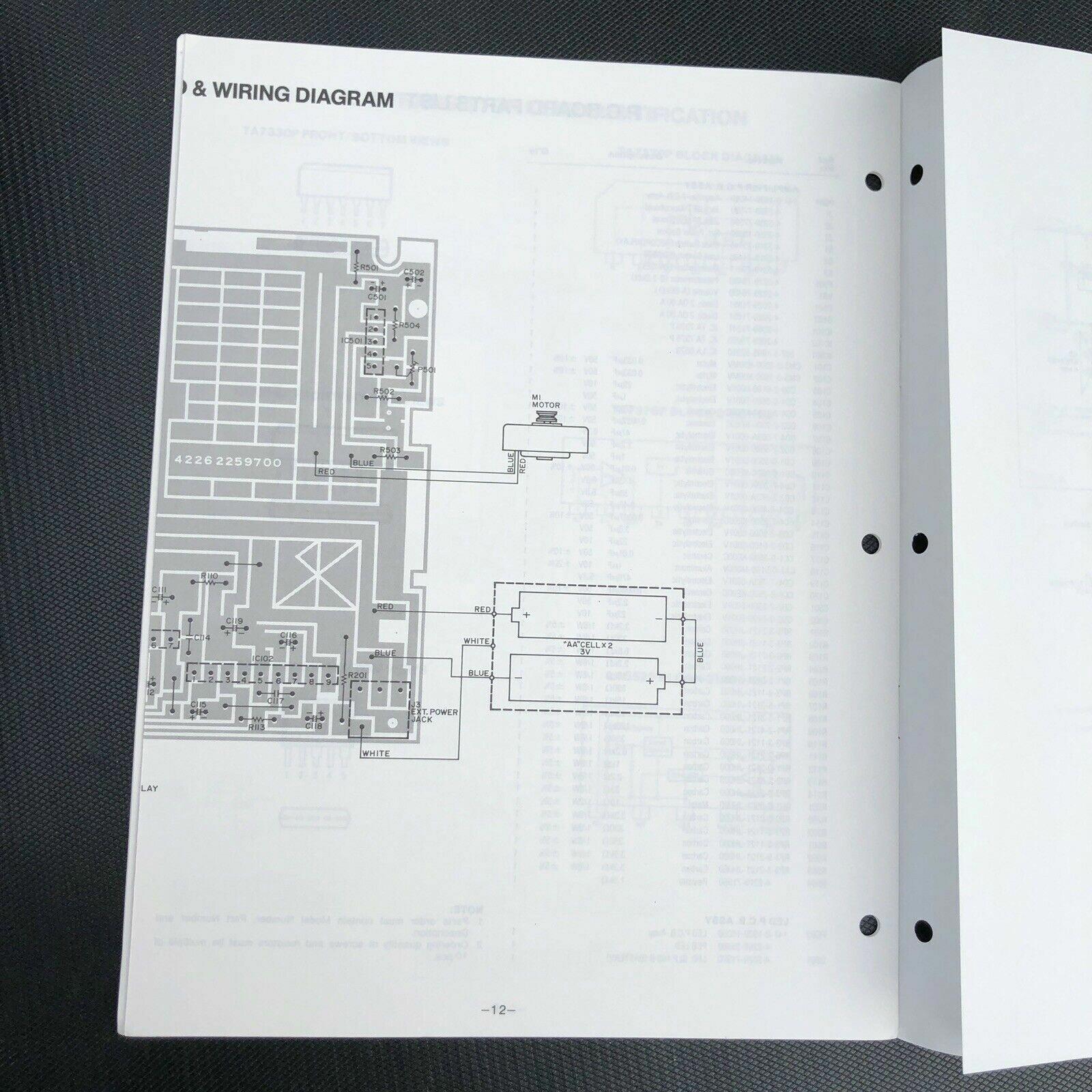 Sanyo M1112 Mini Cassette Recorder Service Manual