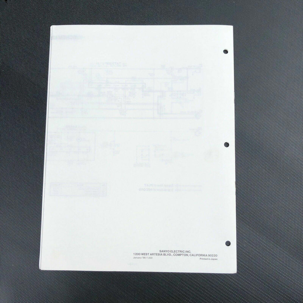Sanyo M1112 Mini Cassette Recorder Service Manual