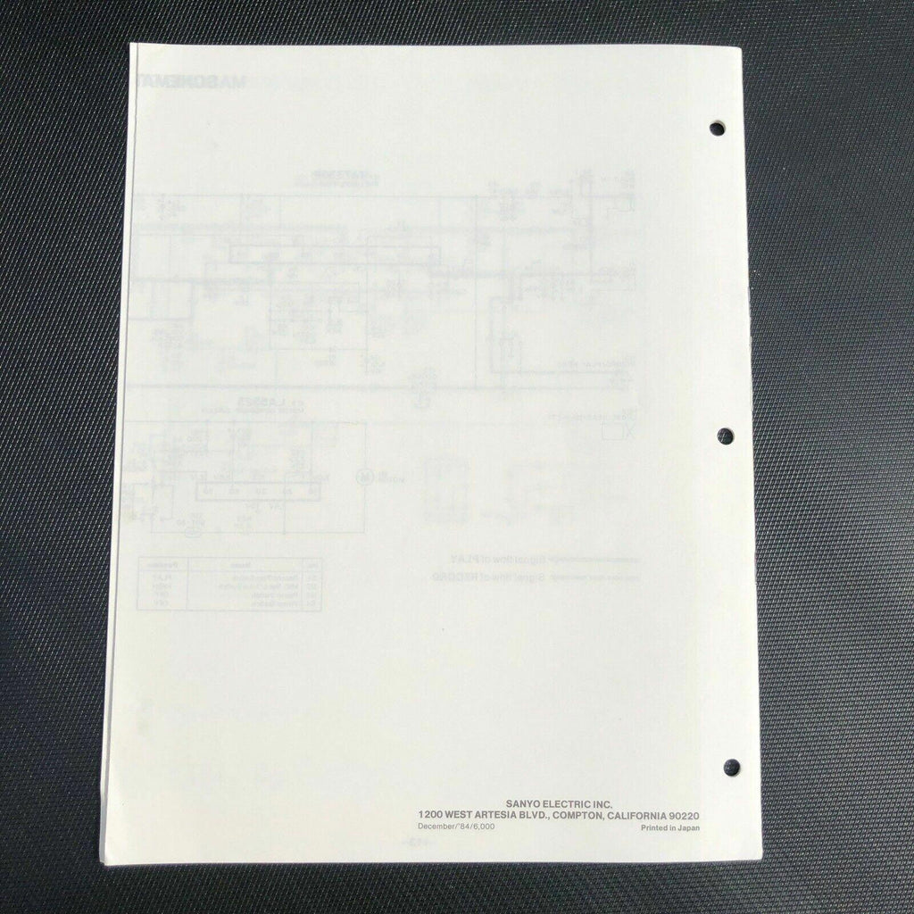 Sanyo M1120 Mini Cassette Recorder Service Manual
