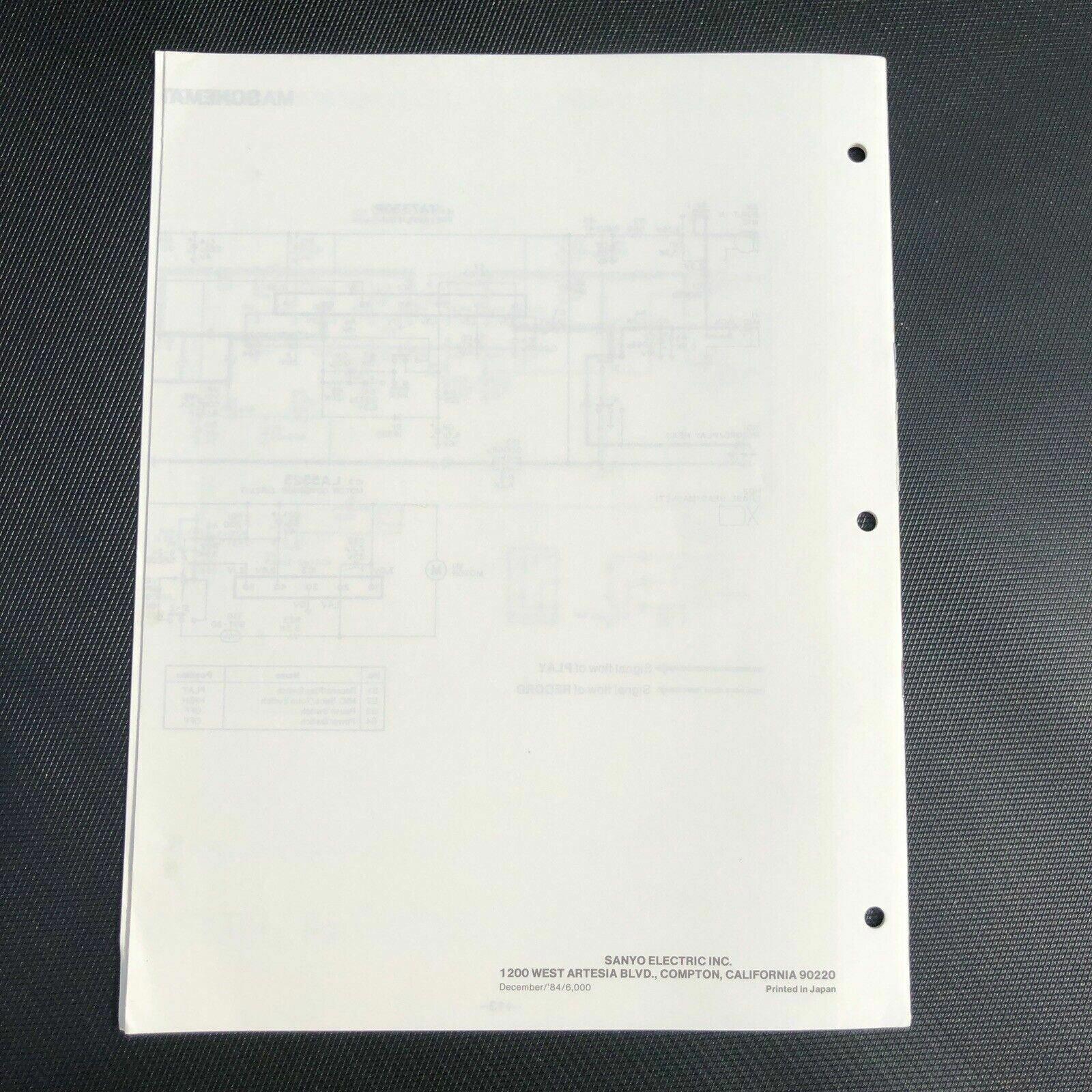 Sanyo M1120 Mini Cassette Recorder Service Manual