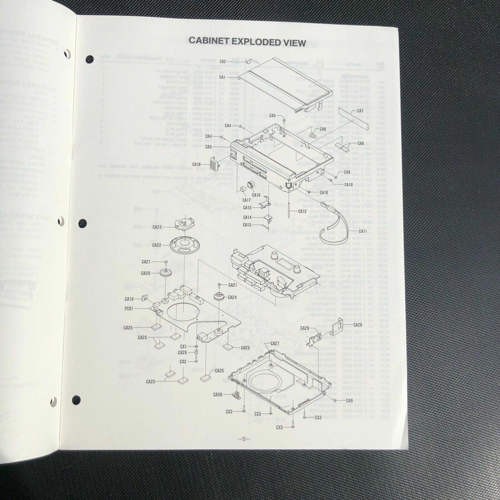 Sanyo M1120 Mini Cassette Recorder Service Manual