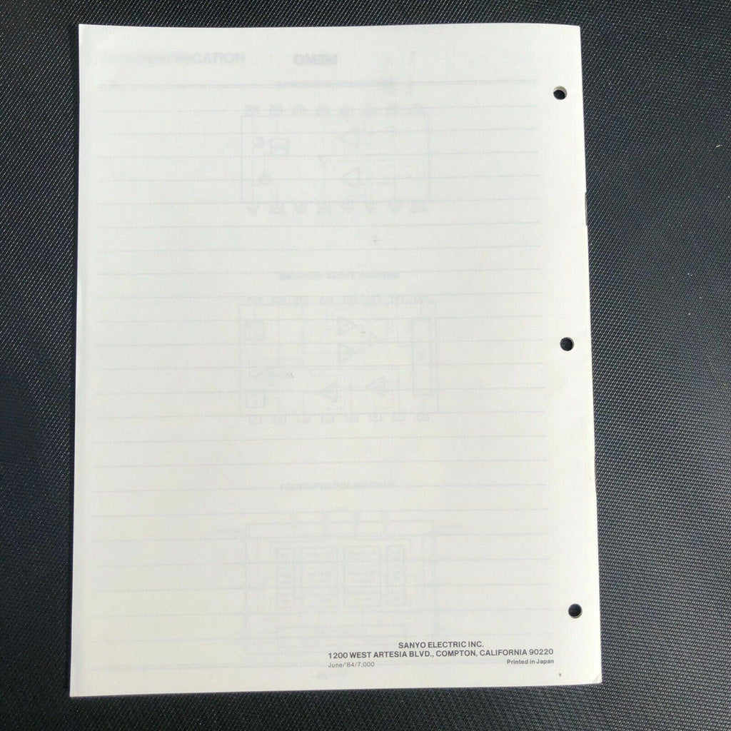 Sanyo M1180 Mini Cassette Service Manual