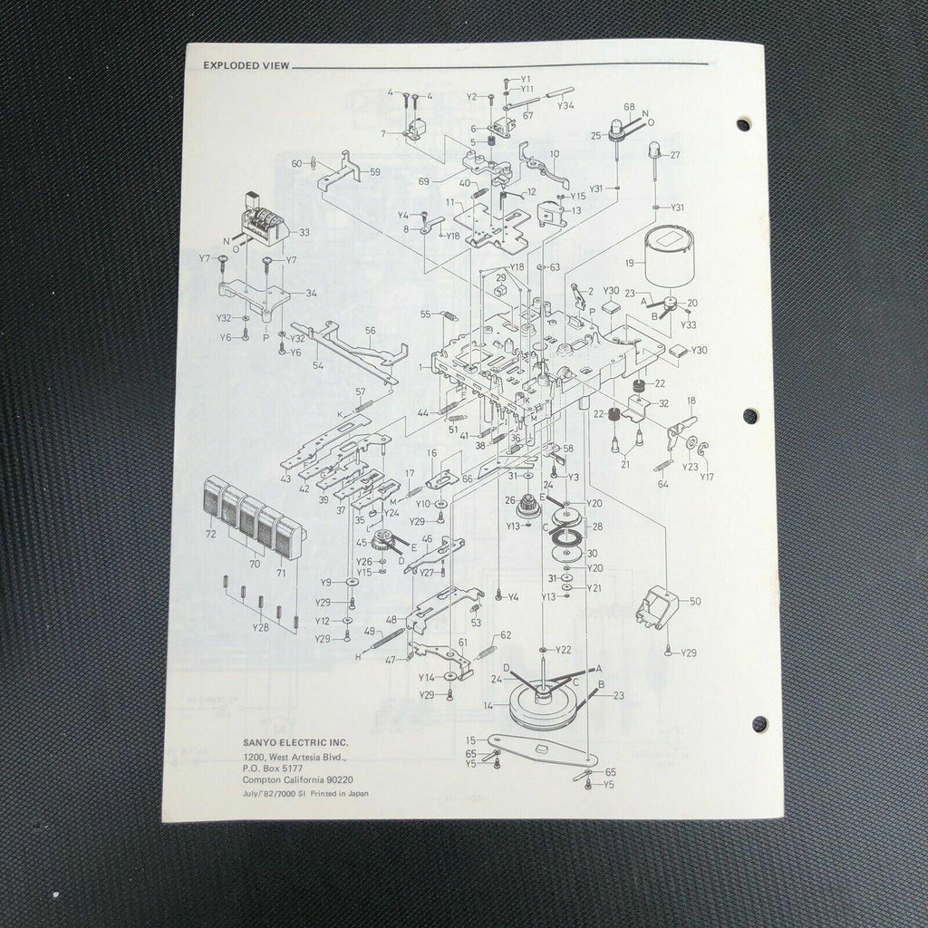 Sanyo M2840K Cassette Recorder Service Manual