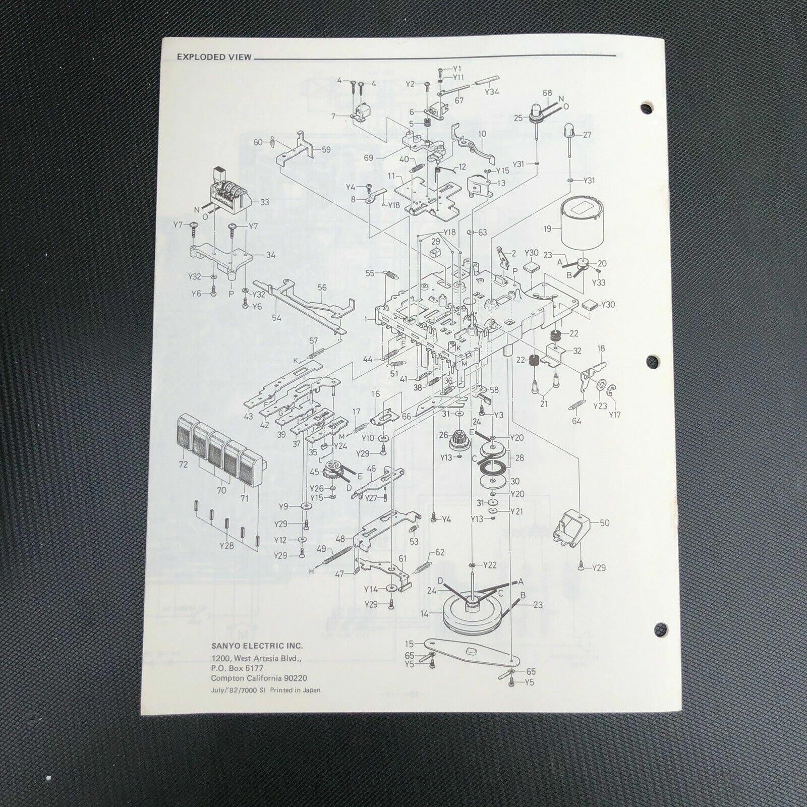 Sanyo M2840K Cassette Recorder Service Manual