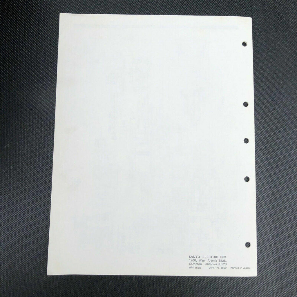 Sanyo M3000 Portable Cassette Recorder Service manual