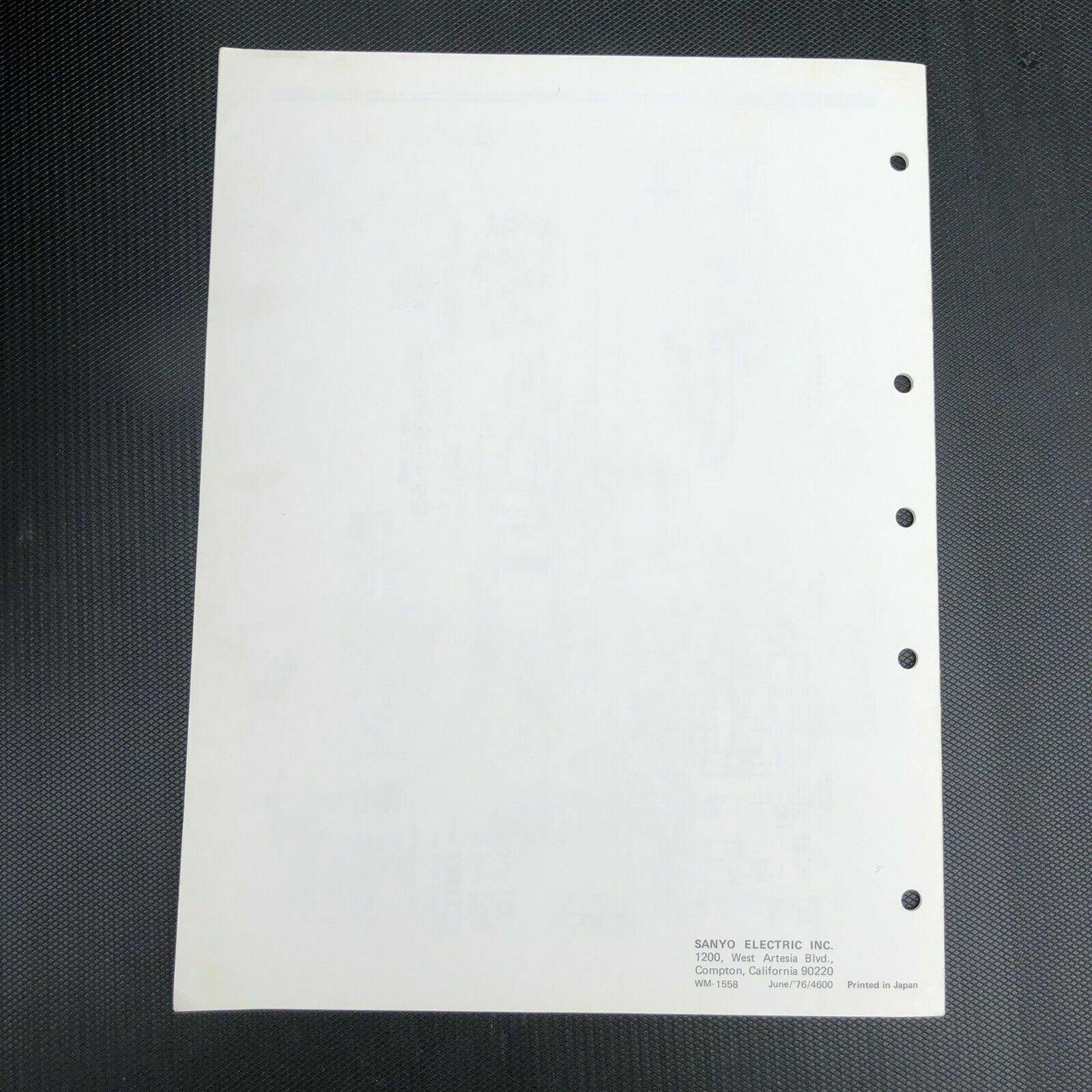 Sanyo M3000 Portable Cassette Recorder Service manual