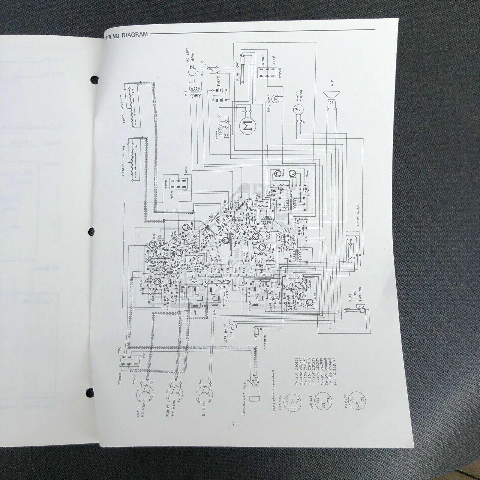 Sanyo M4210 Stereocast Cassette Tape Recorder Service Manual