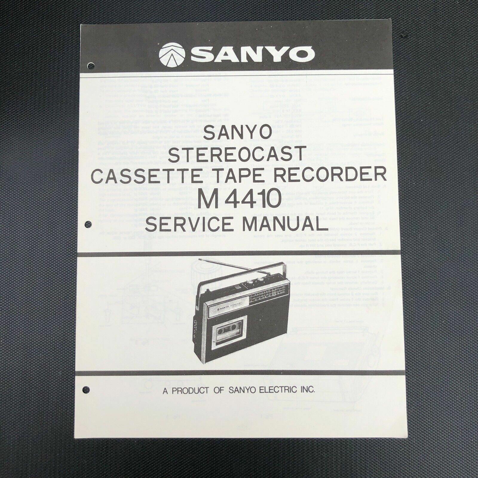Sanyo M4410 Stereocast Cassette Tape Recorder Service Manual