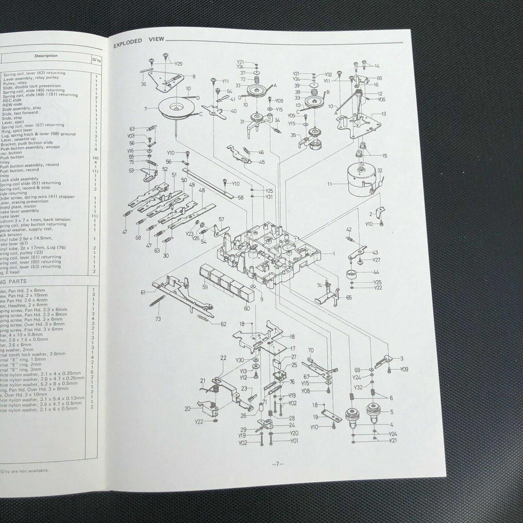 Sanyo M4410 Stereocast Cassette Tape Recorder Service Manual