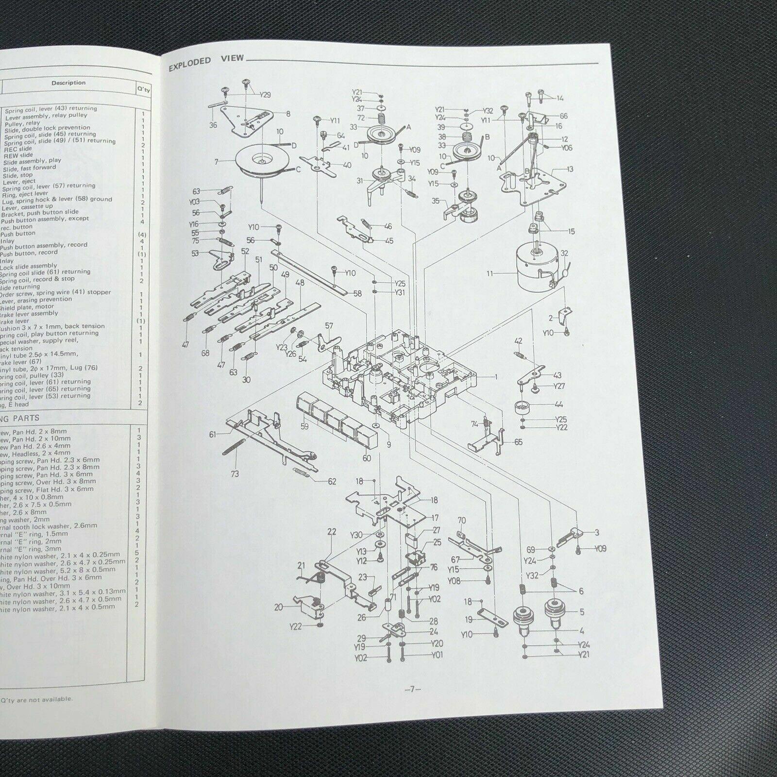 Sanyo M4410 Stereocast Cassette Tape Recorder Service Manual