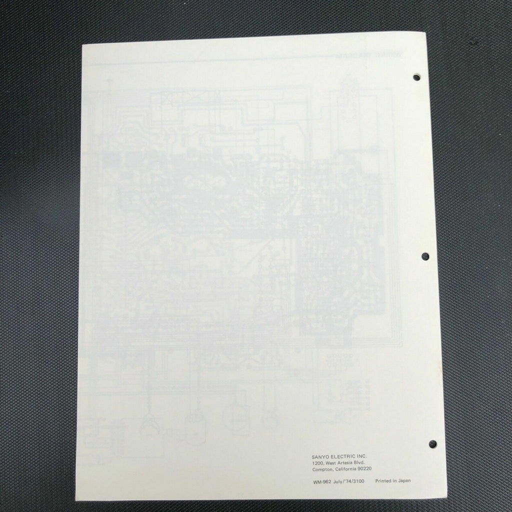 Sanyo M4411 Stereocast Cassette Tape Recorder Service Manual