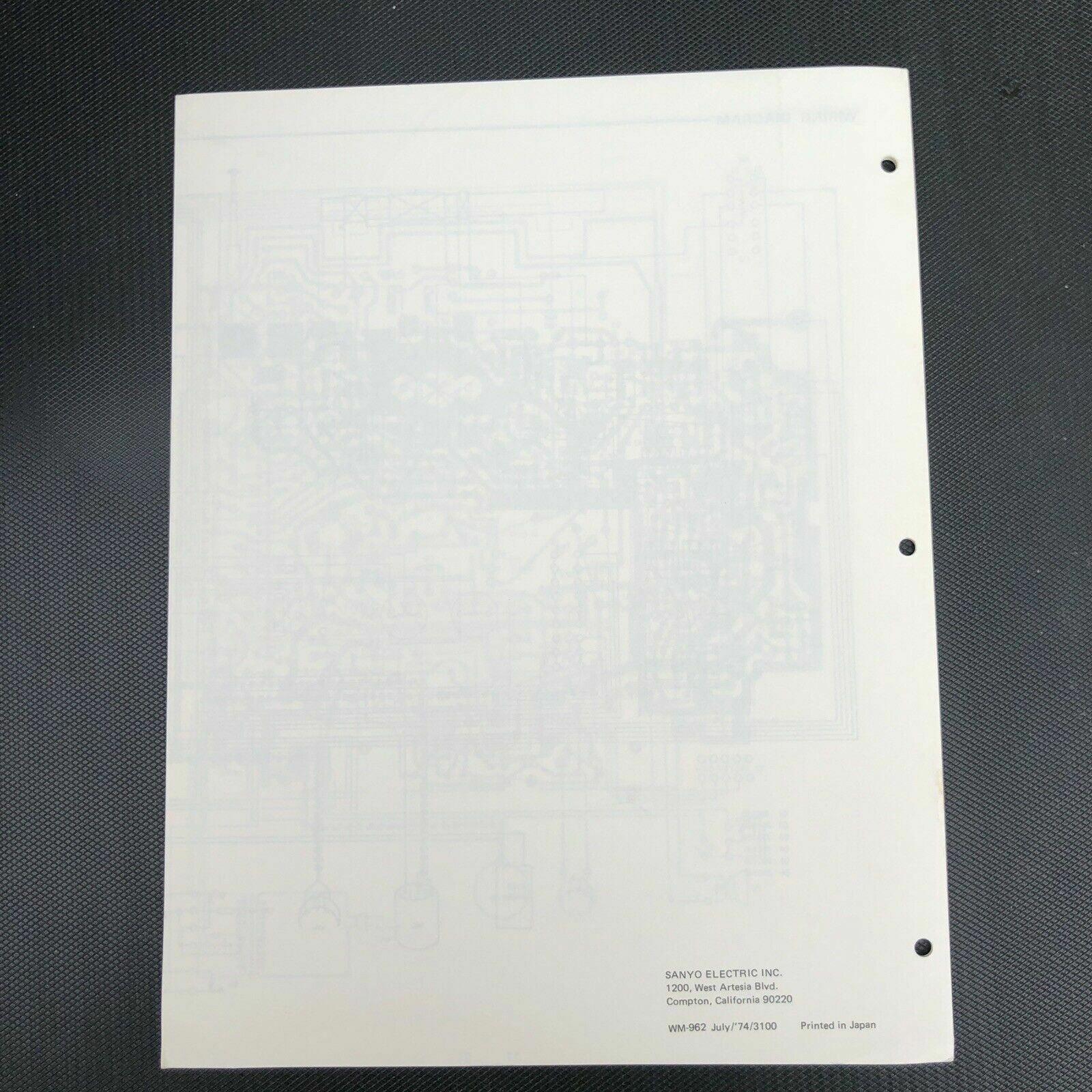 Sanyo M4411 Stereocast Cassette Tape Recorder Service Manual