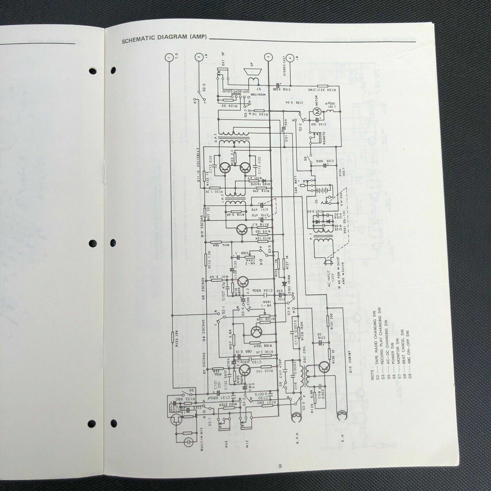 Sanyo M4411 Stereocast Cassette Tape Recorder Service Manual