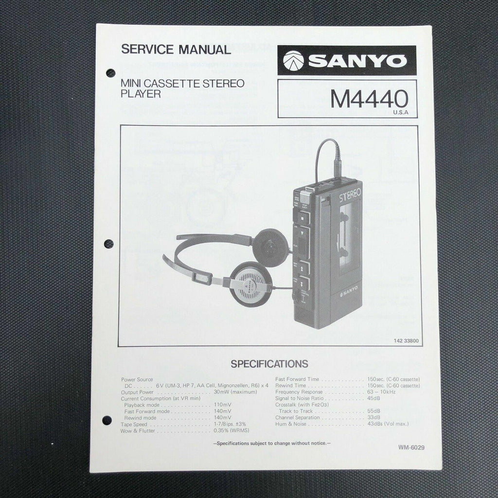 Sanyo M4440 Mini Cassette Stereo Player Service manual