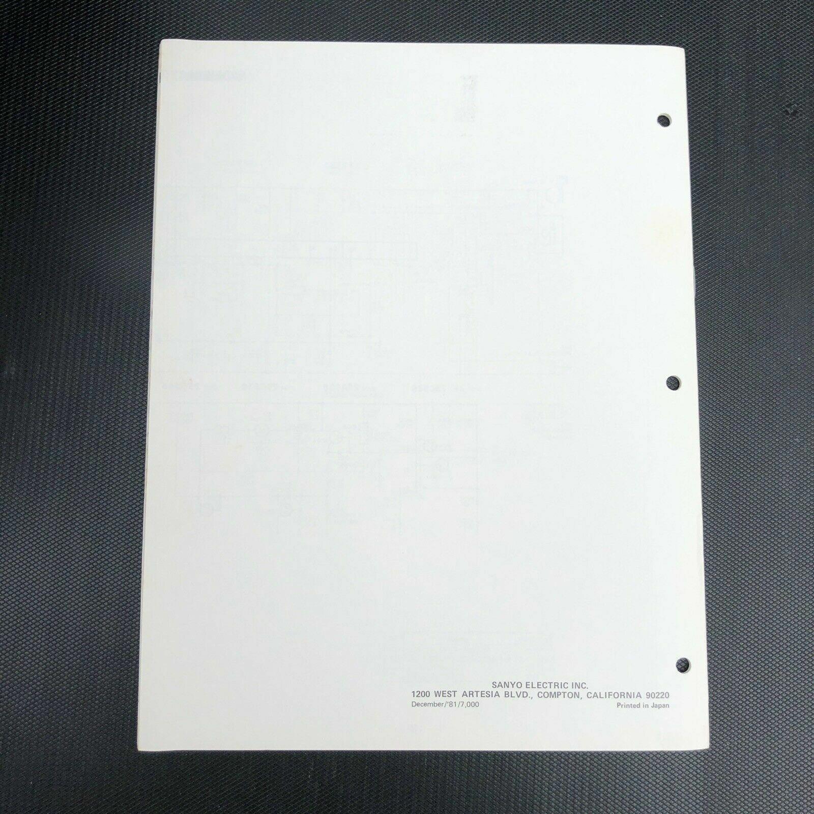Sanyo M5400 Microcassette Tape Recorder Service manual