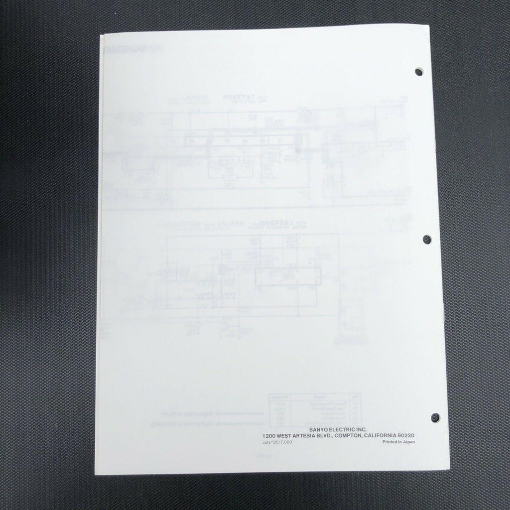 Sanyo M5430 Microcassette Recorder Service Manual