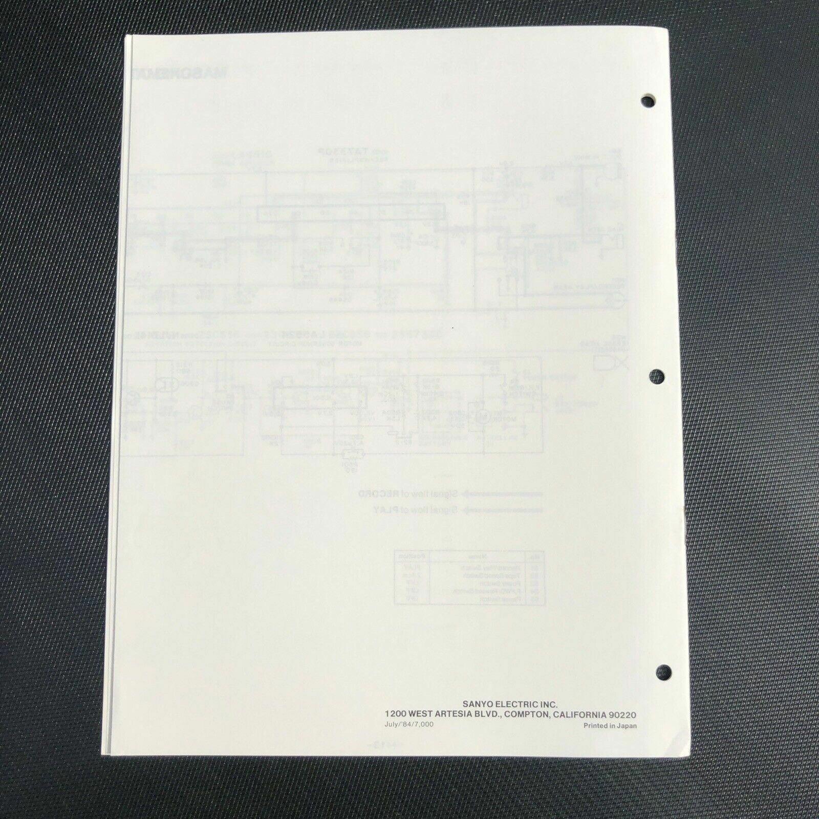 Sanyo M5480 Microcassette Recorder Service Manual