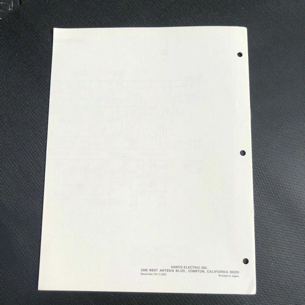 Sanyo M5500 Microcassette Tape Recorder Service Manual