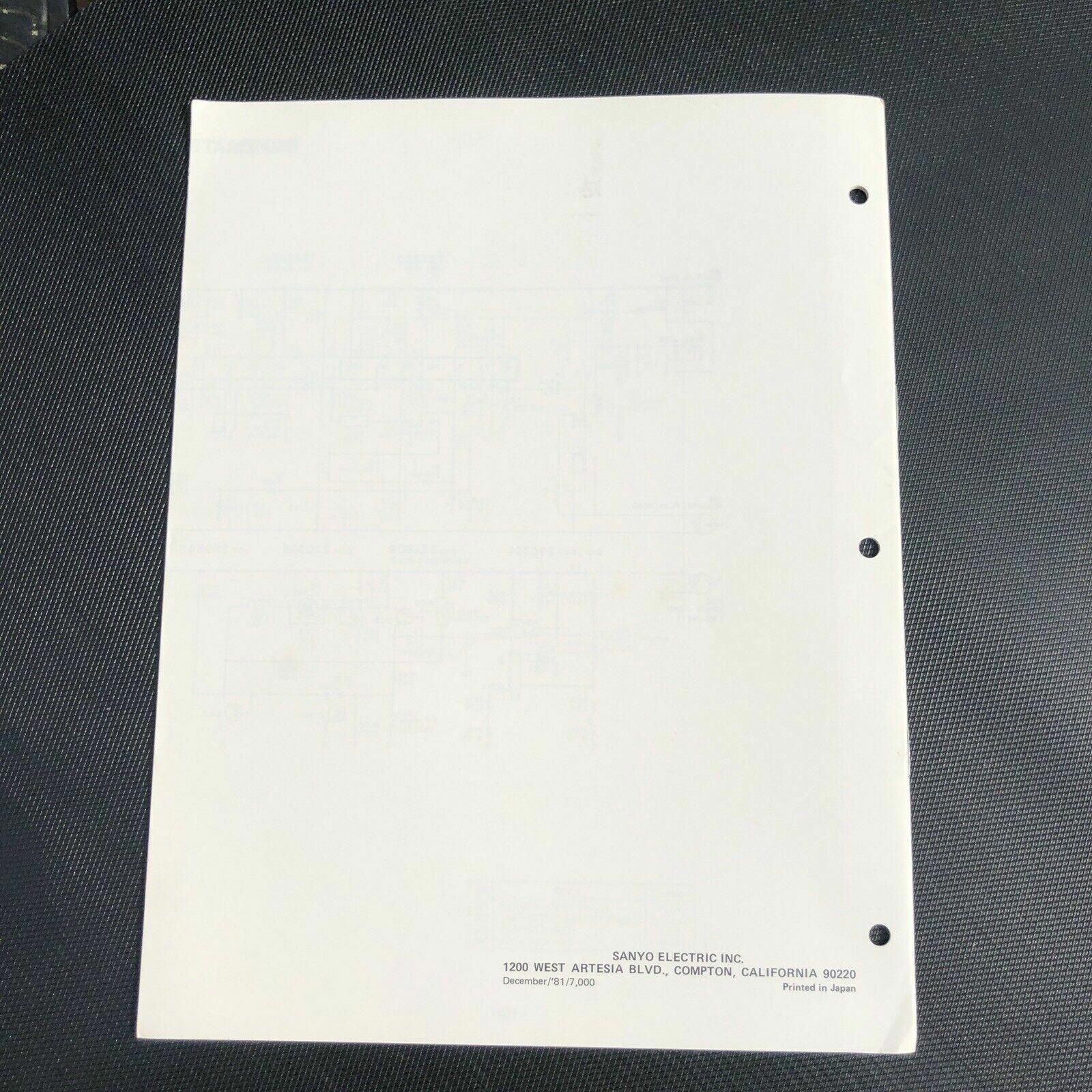 Sanyo M5500 Microcassette Tape Recorder Service Manual