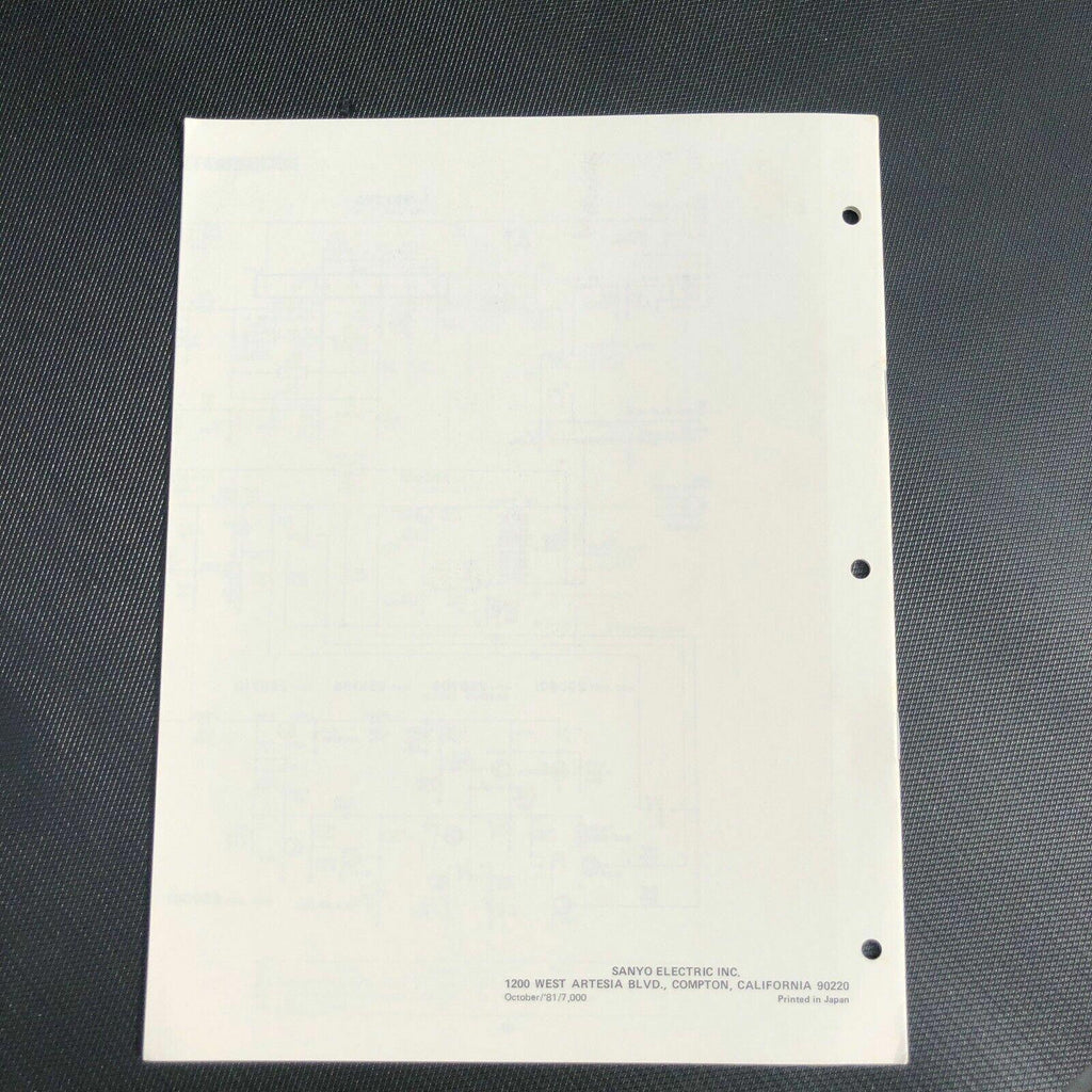 Sanyo M5600 Microcassette Recorder Service Manual