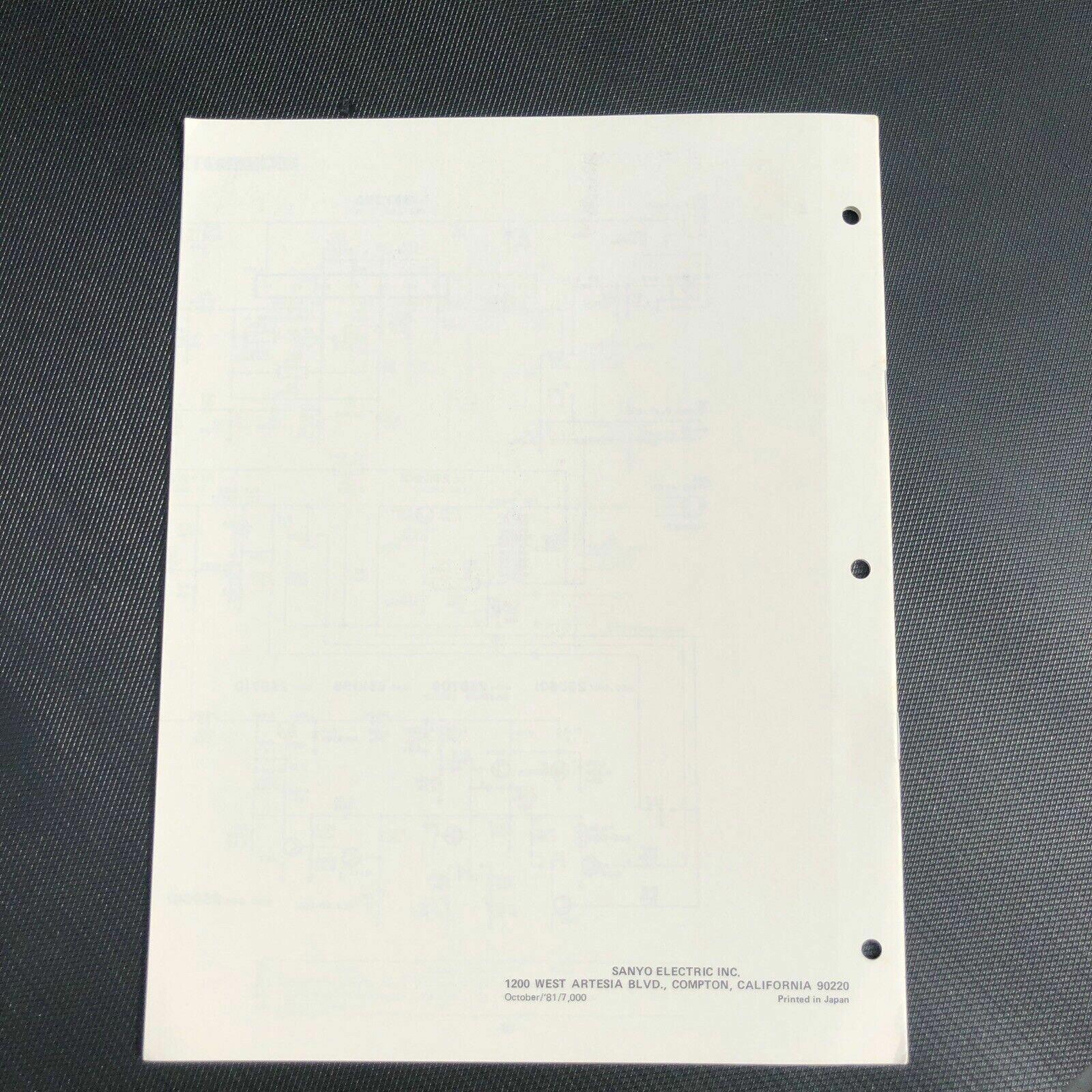 Sanyo M5600 Microcassette Recorder Service Manual