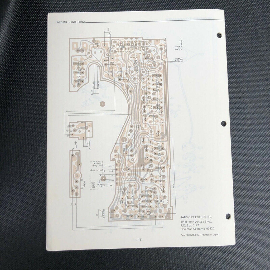 Sanyo M5700 Micro Cassette Recorder Service Manual