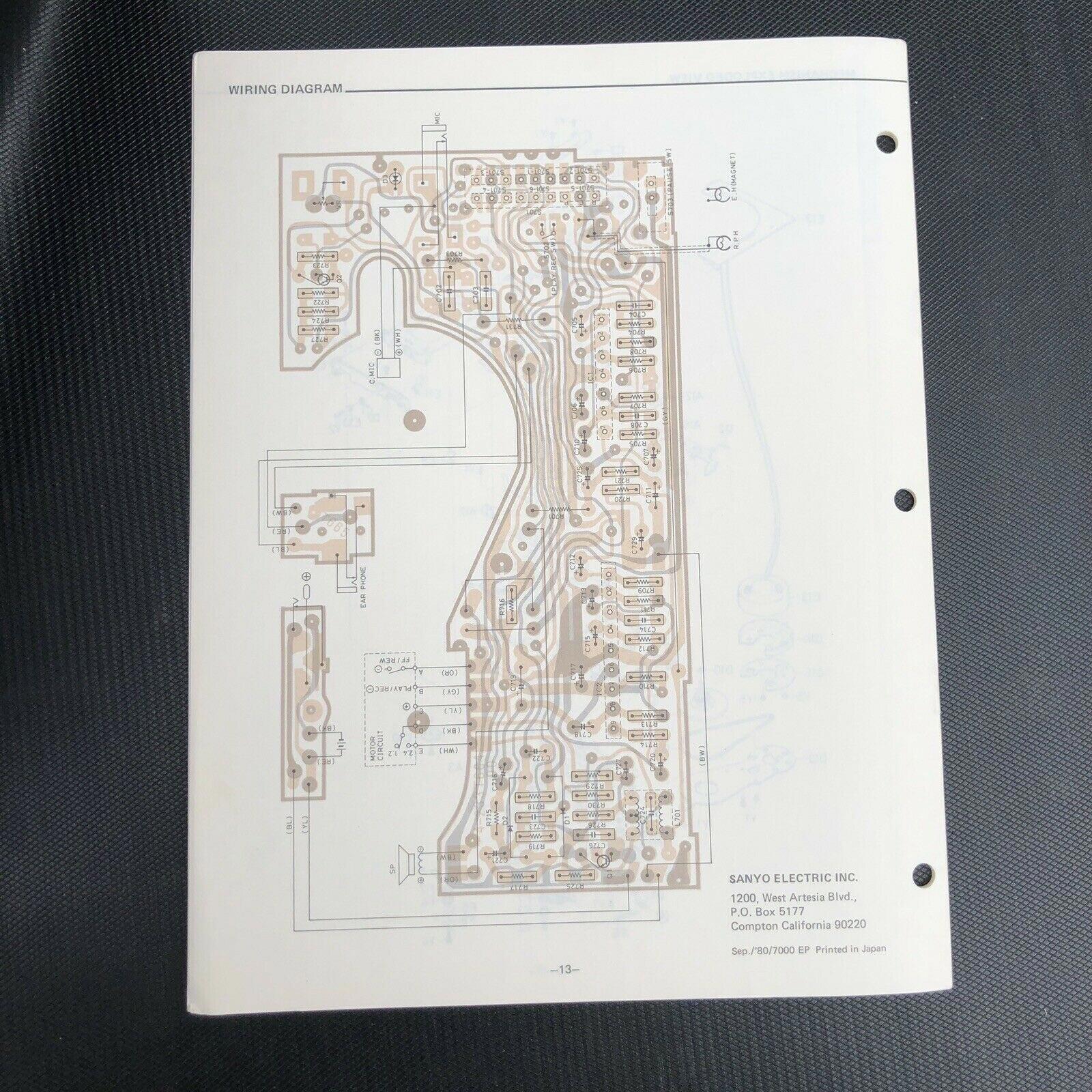 Sanyo M5700 Micro Cassette Recorder Service Manual