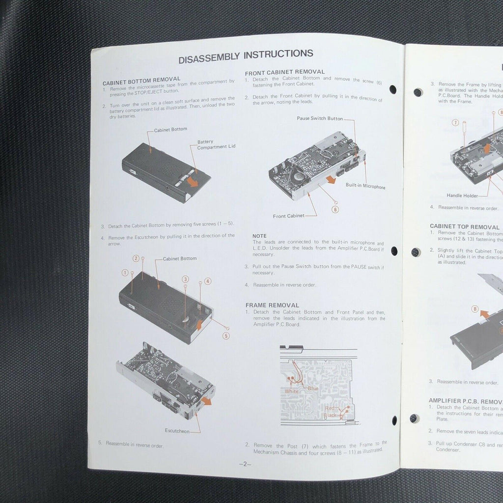 Sanyo M5800 Micro Cassette Recorder Service Manual