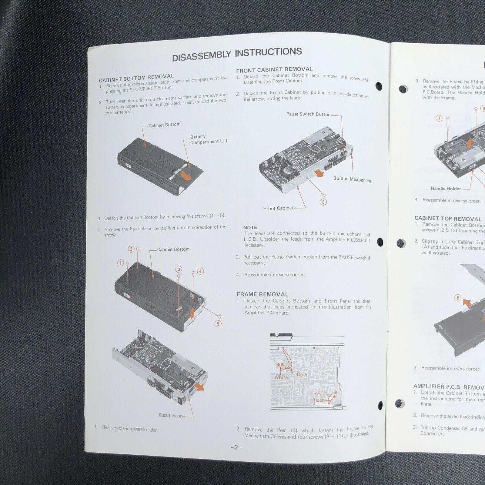 Sanyo M5800 Micro Cassette Recorder Service Manual