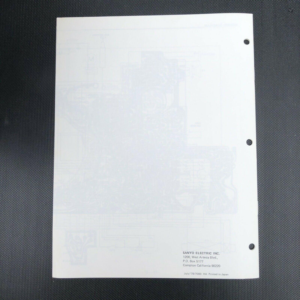 Sanyo M6000 Cassette Recorder Service Manual
