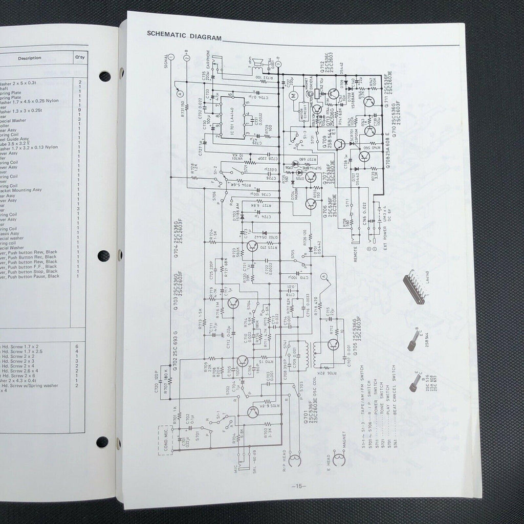 Sanyo M6000 Cassette Recorder Service Manual